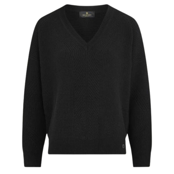 Belstaff Black Cameron V-Neck Cashmere Jumper XS